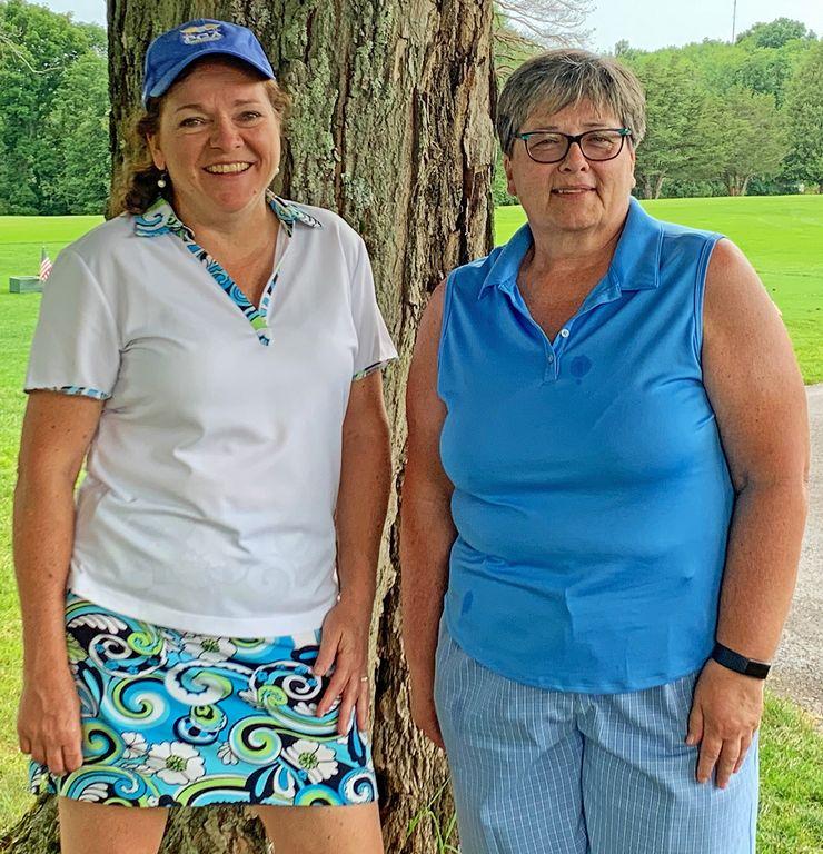 Vicky Botjer (left) and Kathy Haser (right) emerged victorious in the Ladies Division of the Honesdale Golf Club's Memorial Tournament.